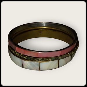 Three Vintage Shell Bangles